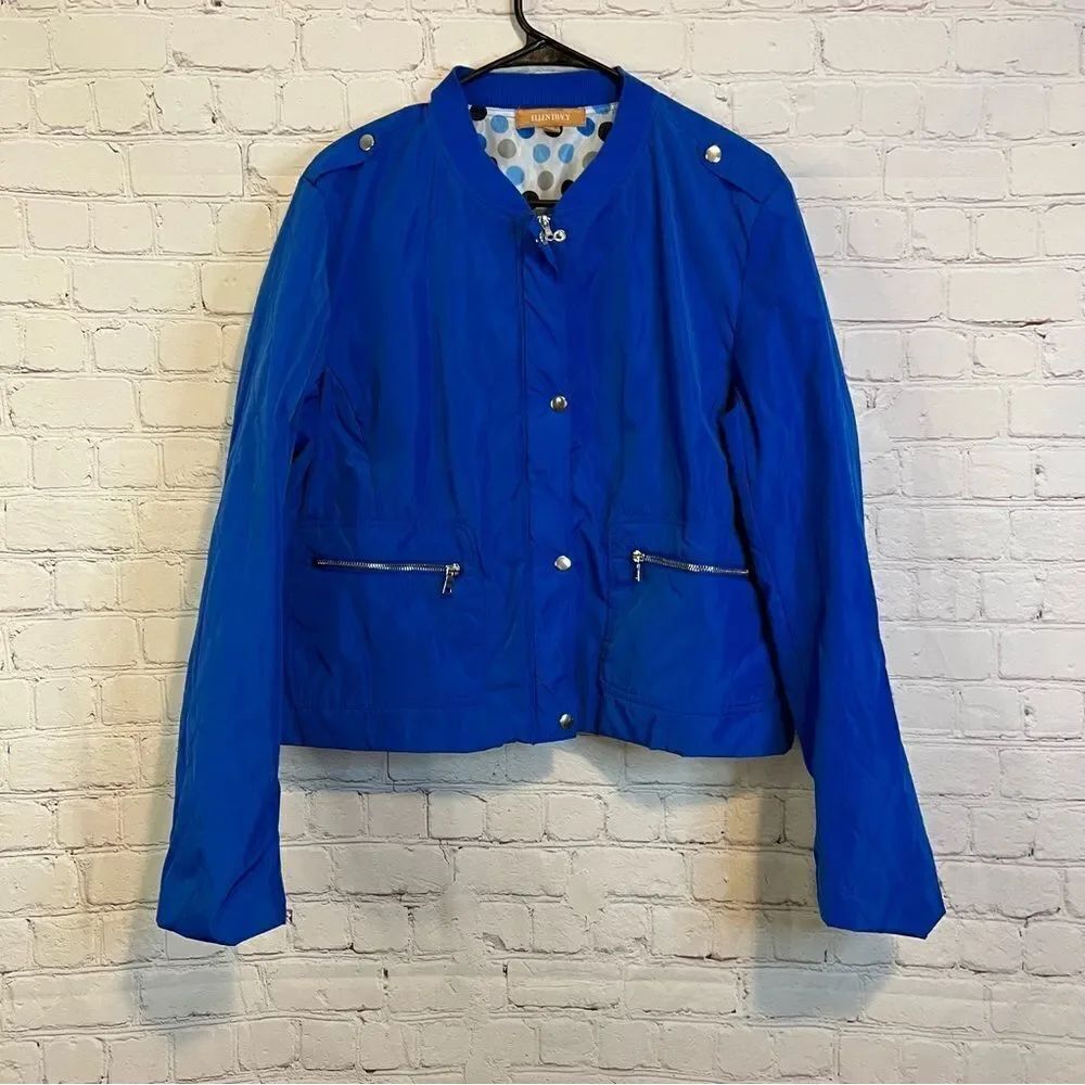 Ellen Tracy Blue Rain Jacket size XL